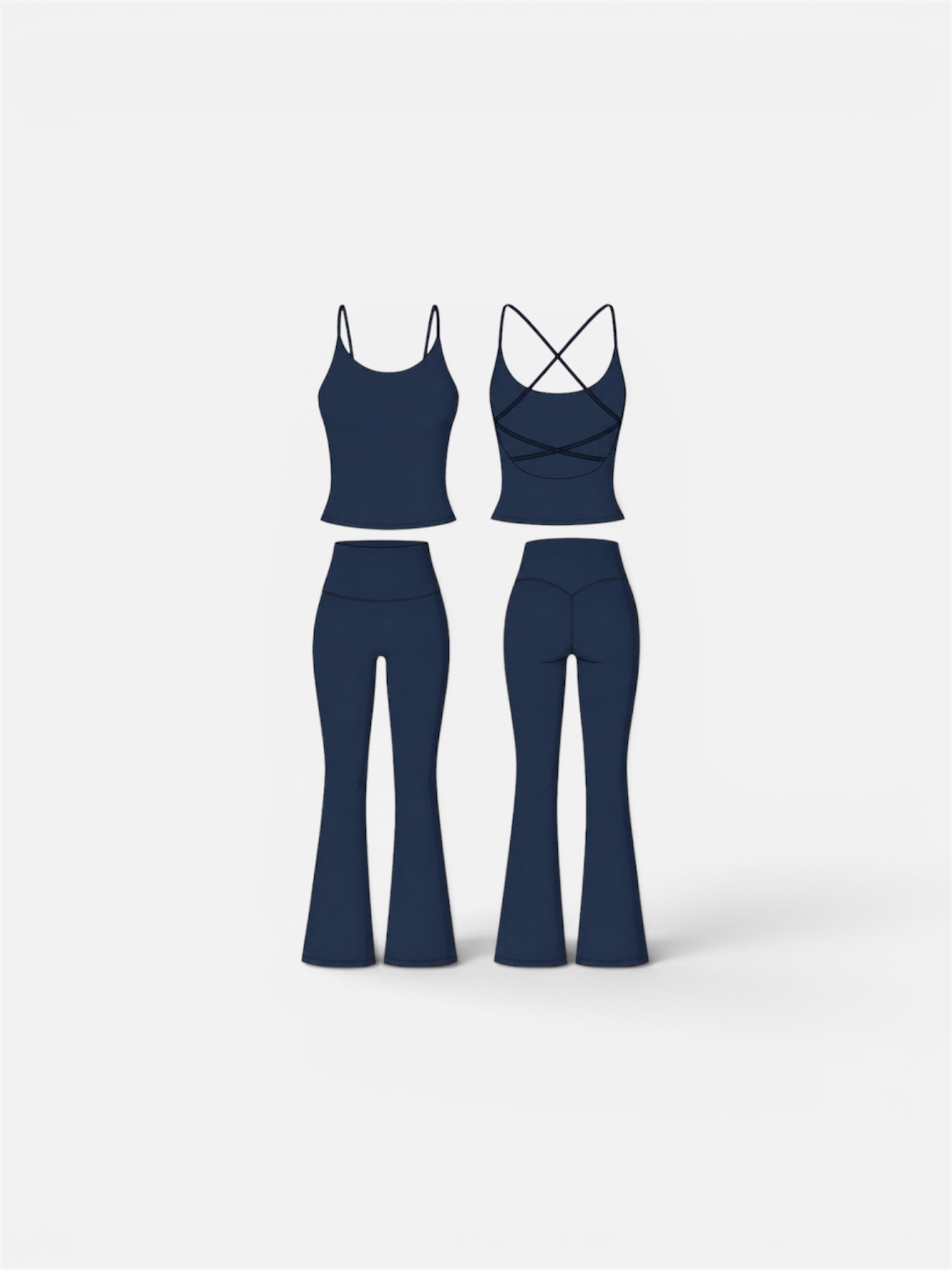SET TANK + LEGGINGS NAVY | Set para Pilates; Barré; Gimnasio; Yoga.