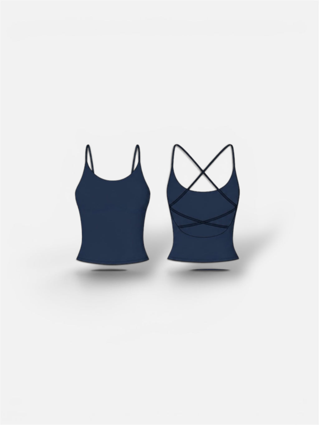Tank Top Navy - Top tiras cruzadas en la espalda, para Pilates; Barré; Gym; Yoga.